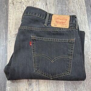 Levis 505 Straight Leg Fit Faded Black Jeans Mens 40x32* (40x29) Red Tab Denim